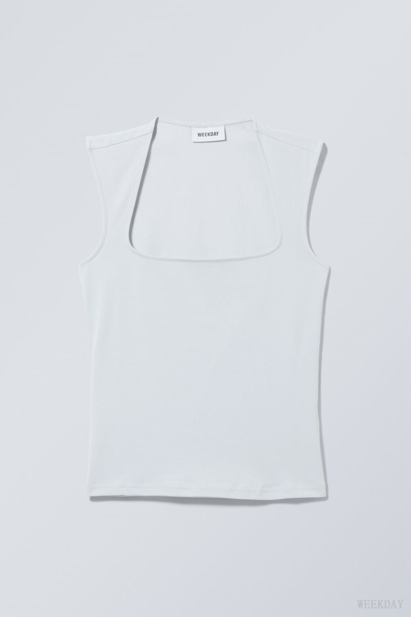 Weekday Esti Tank Top Light Blue | LTEC0820