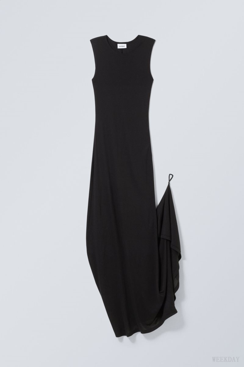 Weekday Eva Maxi Dress Black | HDYQ7162