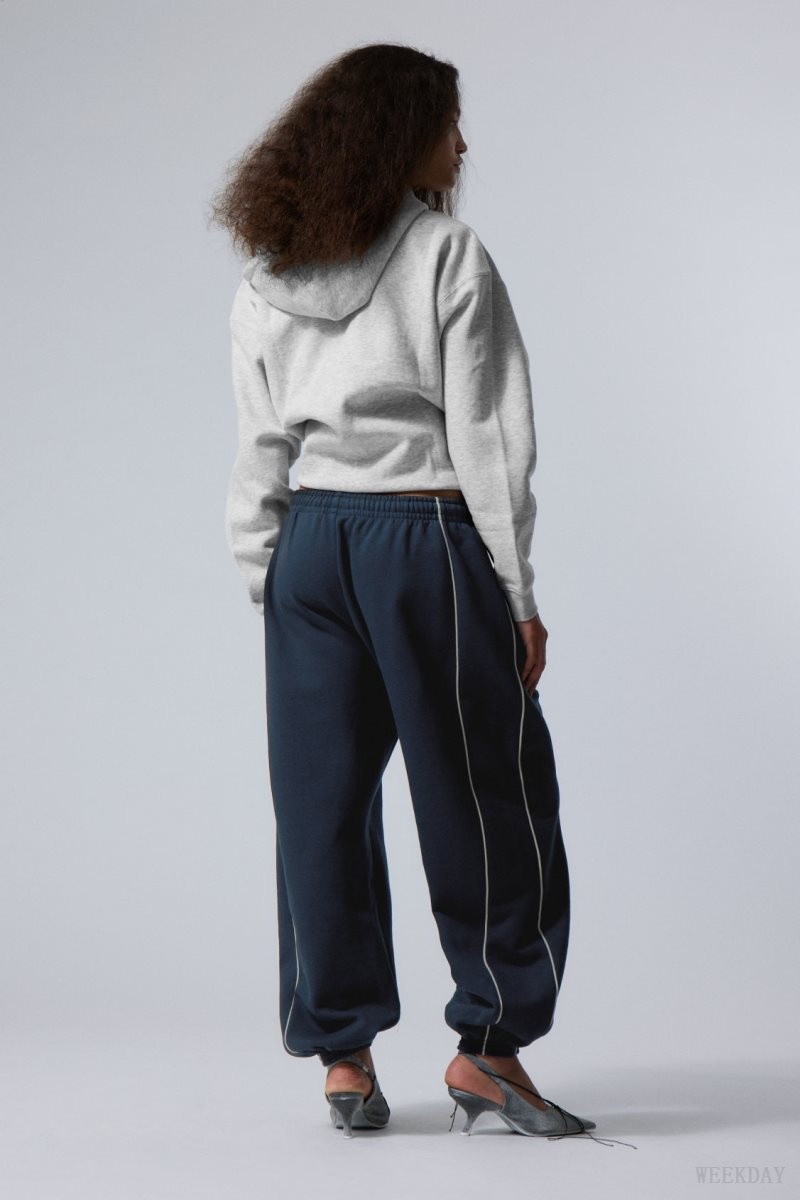 Weekday Even Piping Sweatpants Dark Blue | NJYL1297