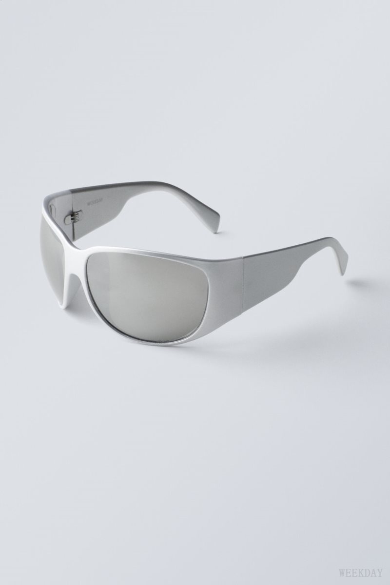 Weekday Fare Sunglasses Silver | CXUK7285