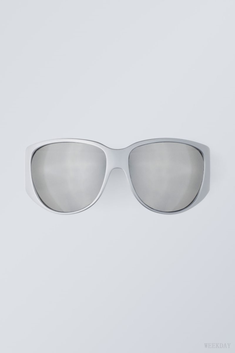 Weekday Fare Sunglasses Silver | CXUK7285