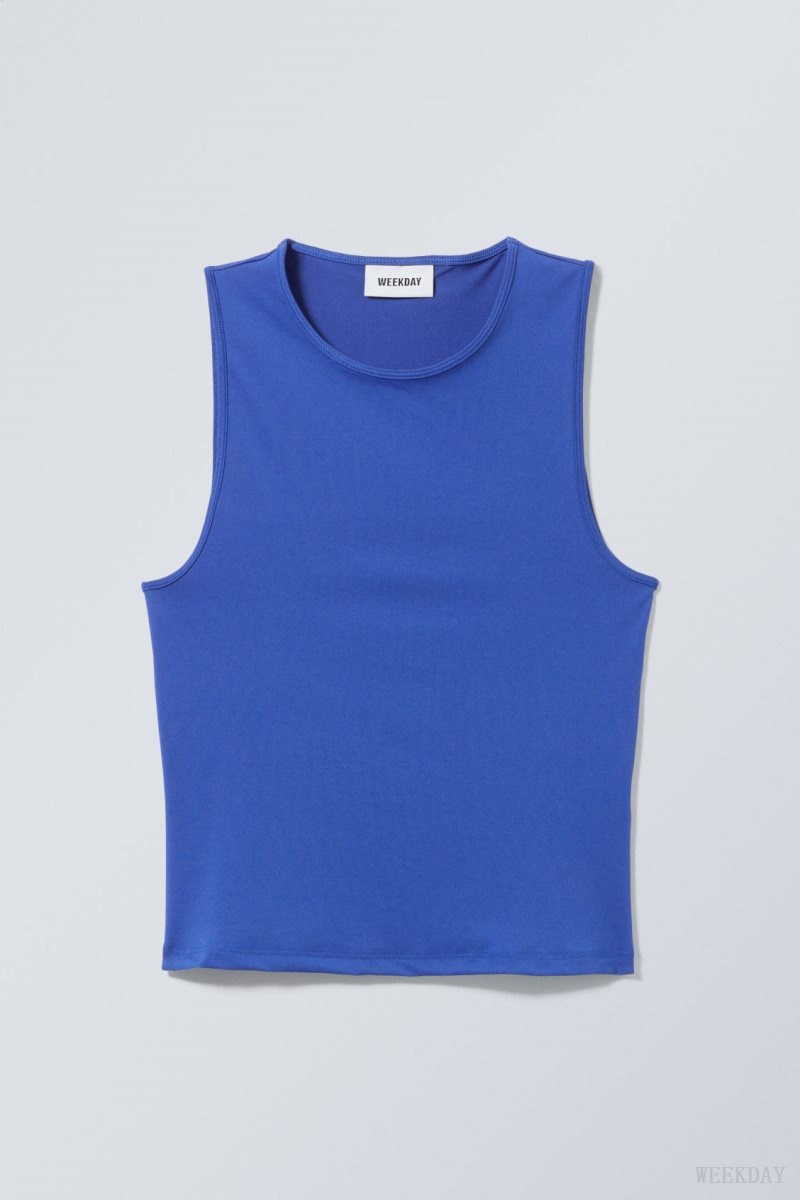 Weekday Fine Fitted Tank Top Blue | XCCR6473