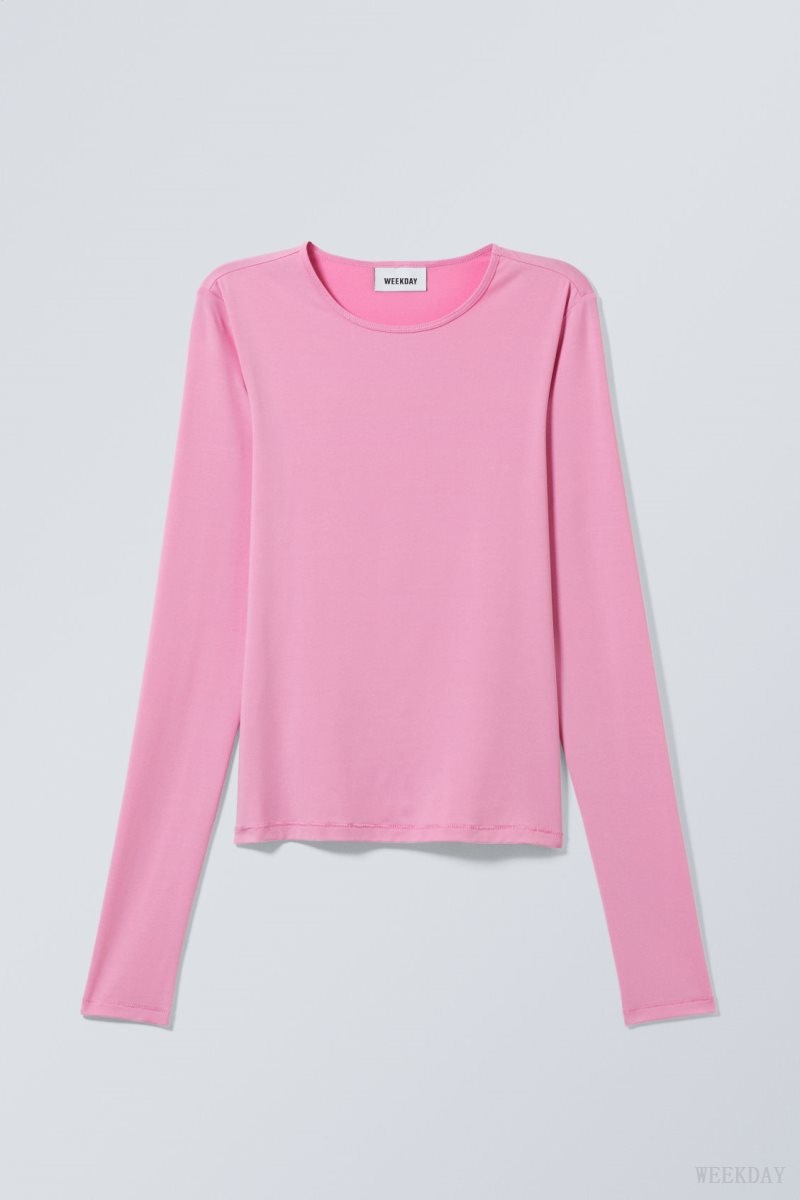 Weekday Fine Long sleeve Pink | QXUK1811