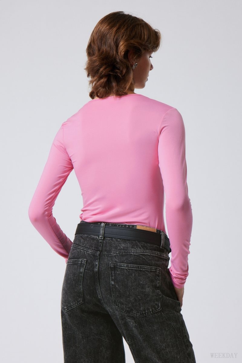 Weekday Fine Long sleeve Pink | QXUK1811