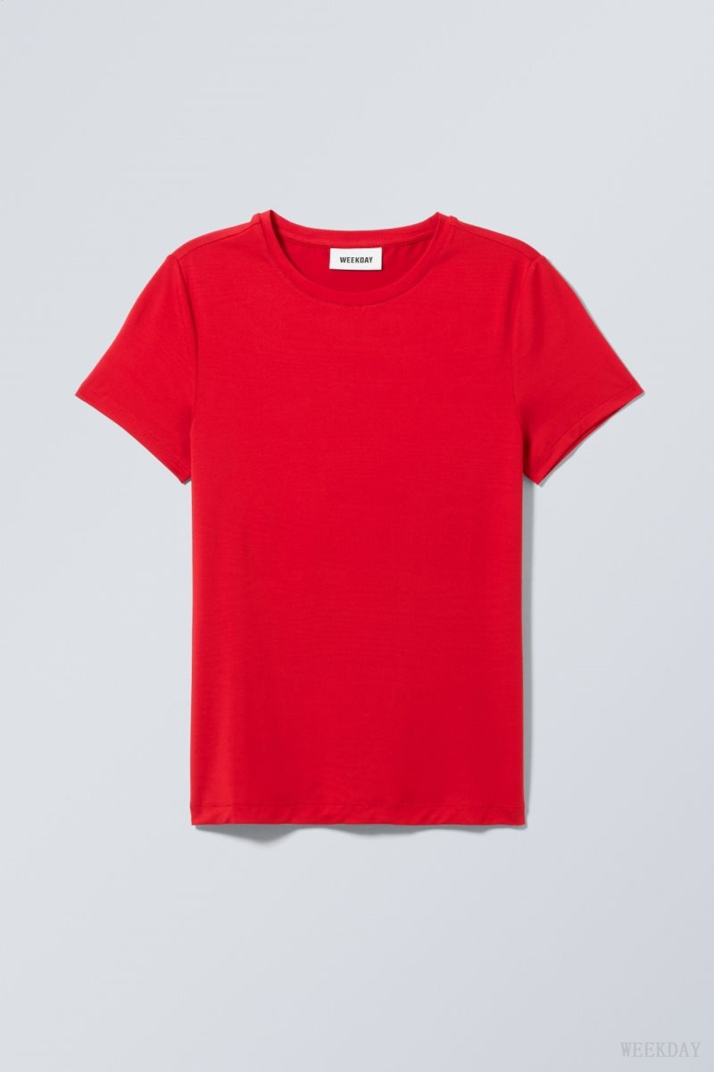 Weekday Fine T-shirt Light Red | MENY4506