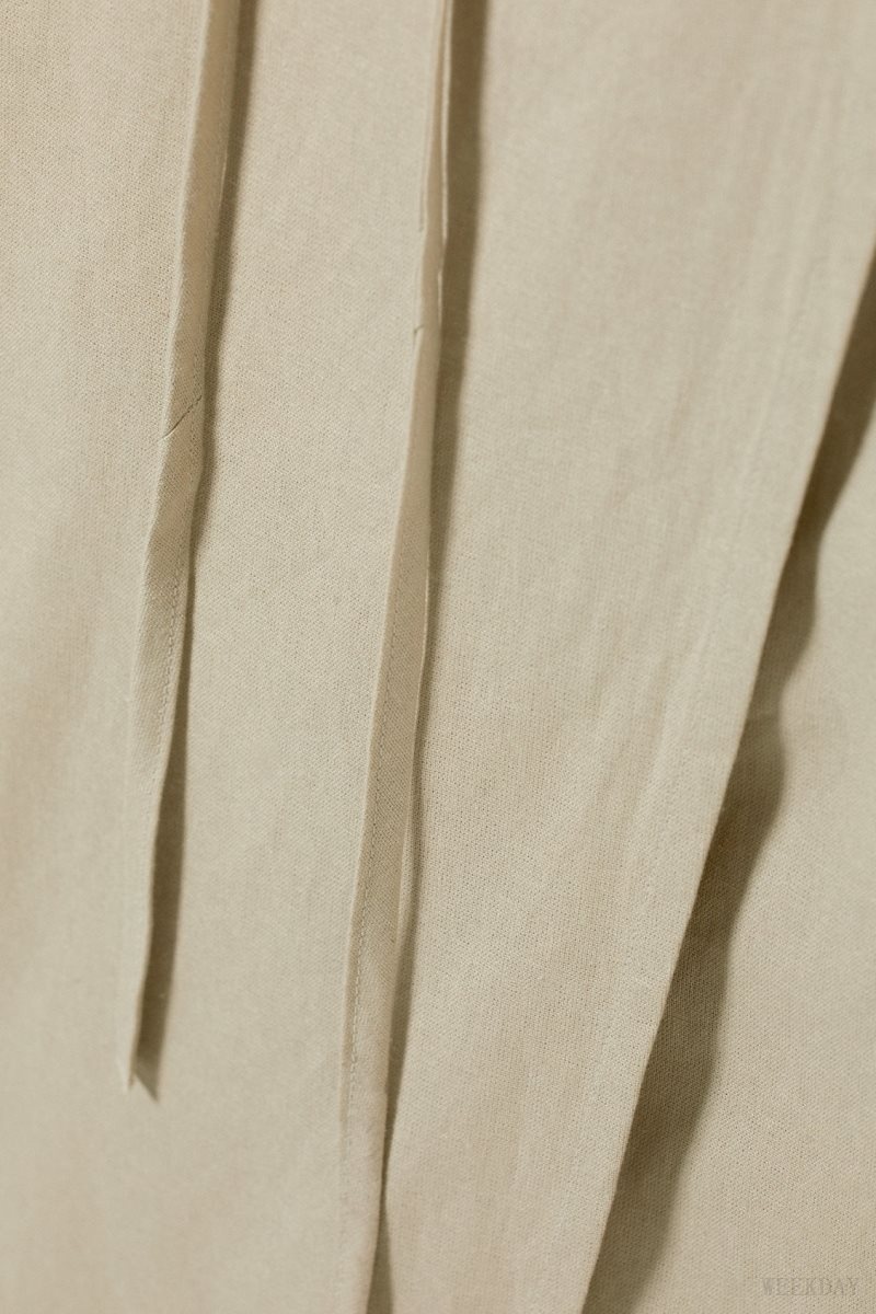 Weekday Fold Linen Mix Long Skirt Beige | JNJM3070