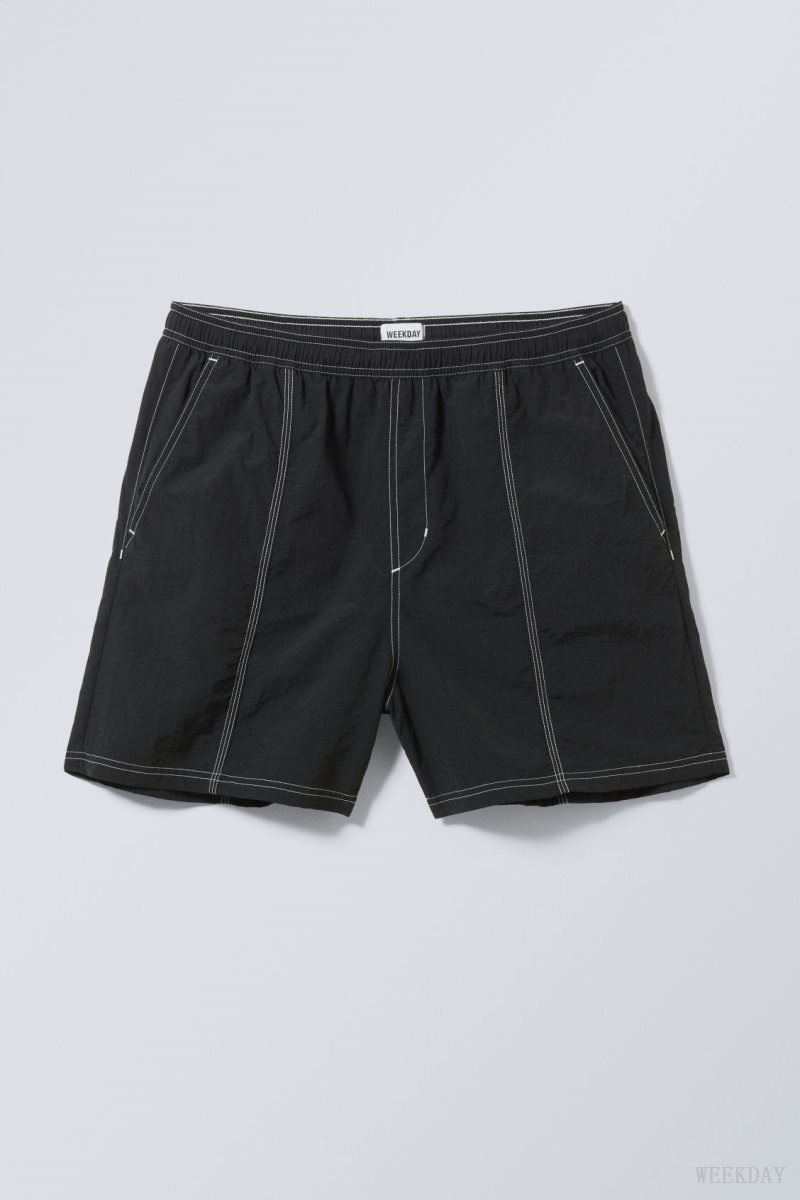 Weekday Fred Relaxed Shorts Black | GXOR8293