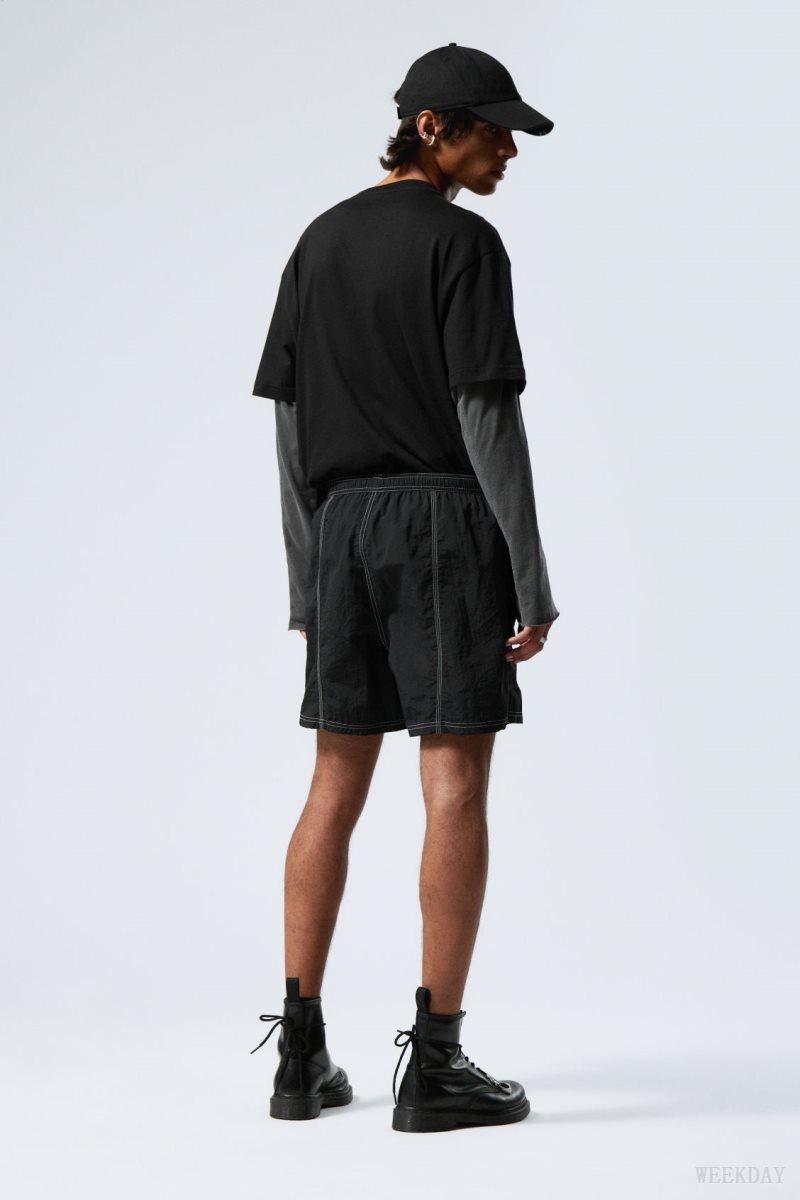 Weekday Fred Relaxed Shorts Black | GXOR8293