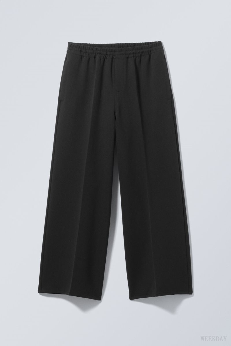 Weekday Gabriel Loose Trousers Black | ZGOZ5333