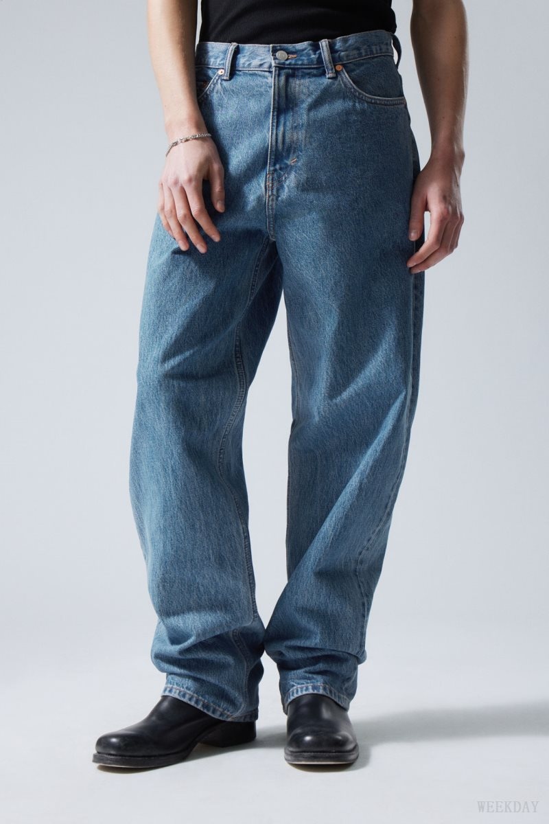 Weekday Galaxy Loose Straight Jeans Blue | TZCW7740