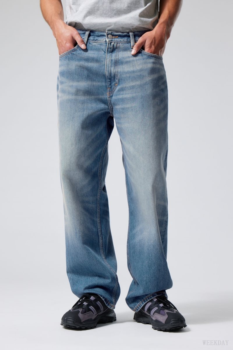 Weekday Galaxy Loose Straight Jeans Blue | OSCV2414