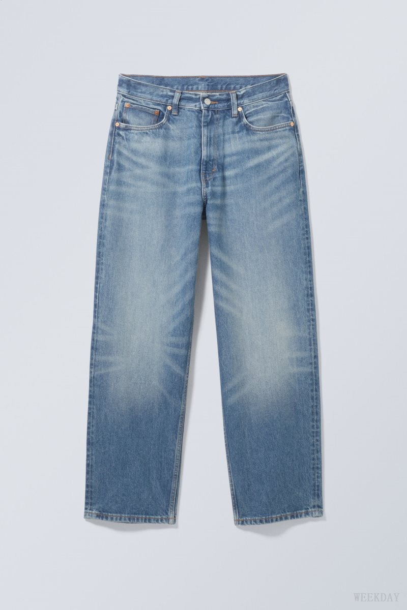 Weekday Galaxy Loose Straight Jeans Blue | LHWS1908