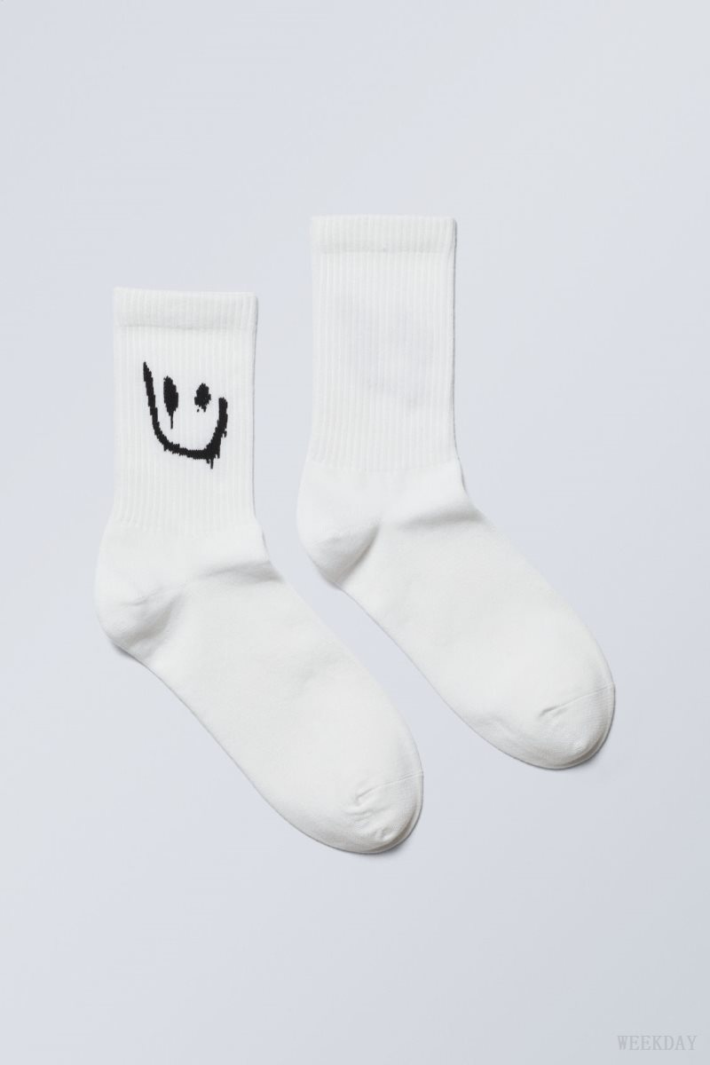 Weekday Graphic Sport Sock Drippy Smiley | RDTF3294