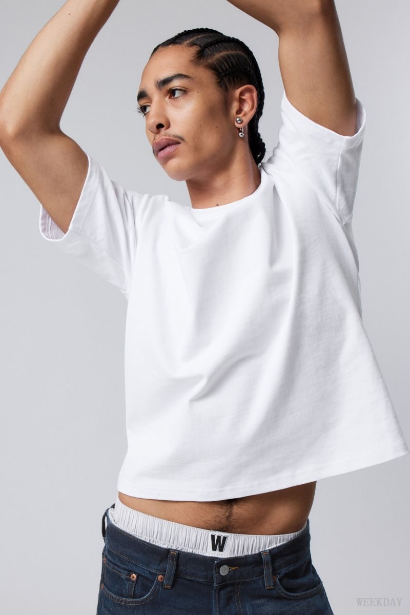 Weekday Great Boxy Heavyweight T-Shirt White | FRFC9234