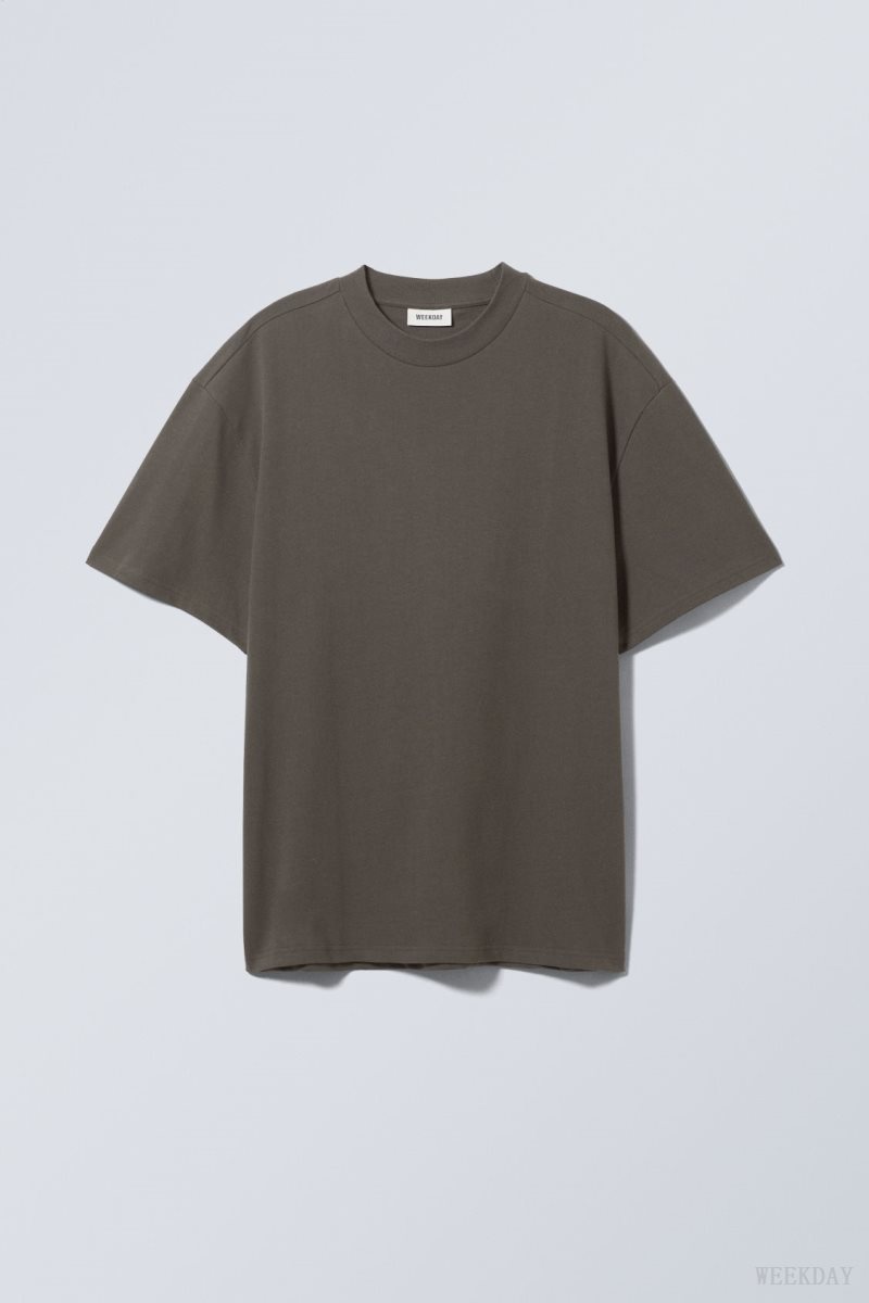 Weekday Great Heavyweight T-shirt Grey | HSTQ4507