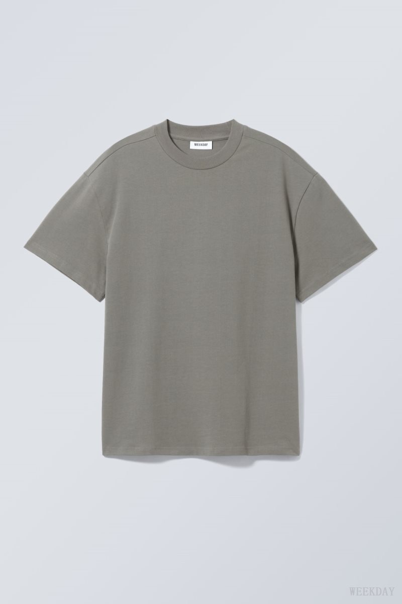 Weekday Great Heavyweight T-shirt Grey | LFHH7717