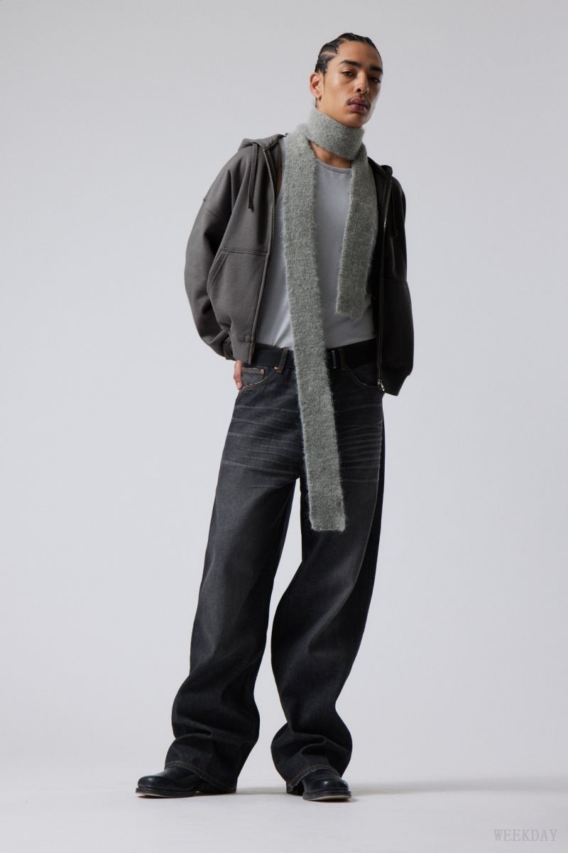 Weekday Hairy Slim Scarf Grey | MKDO0641