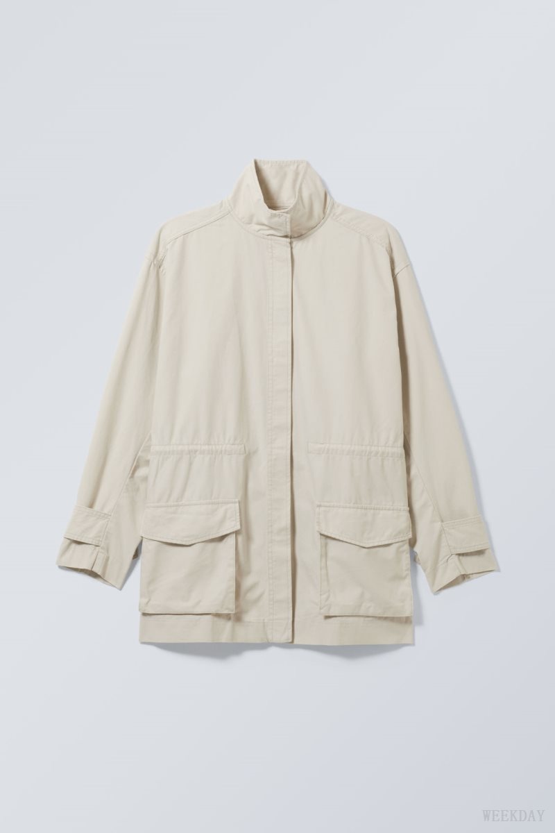 Weekday Hayden Workwear Jacket Beige | UFAD1440