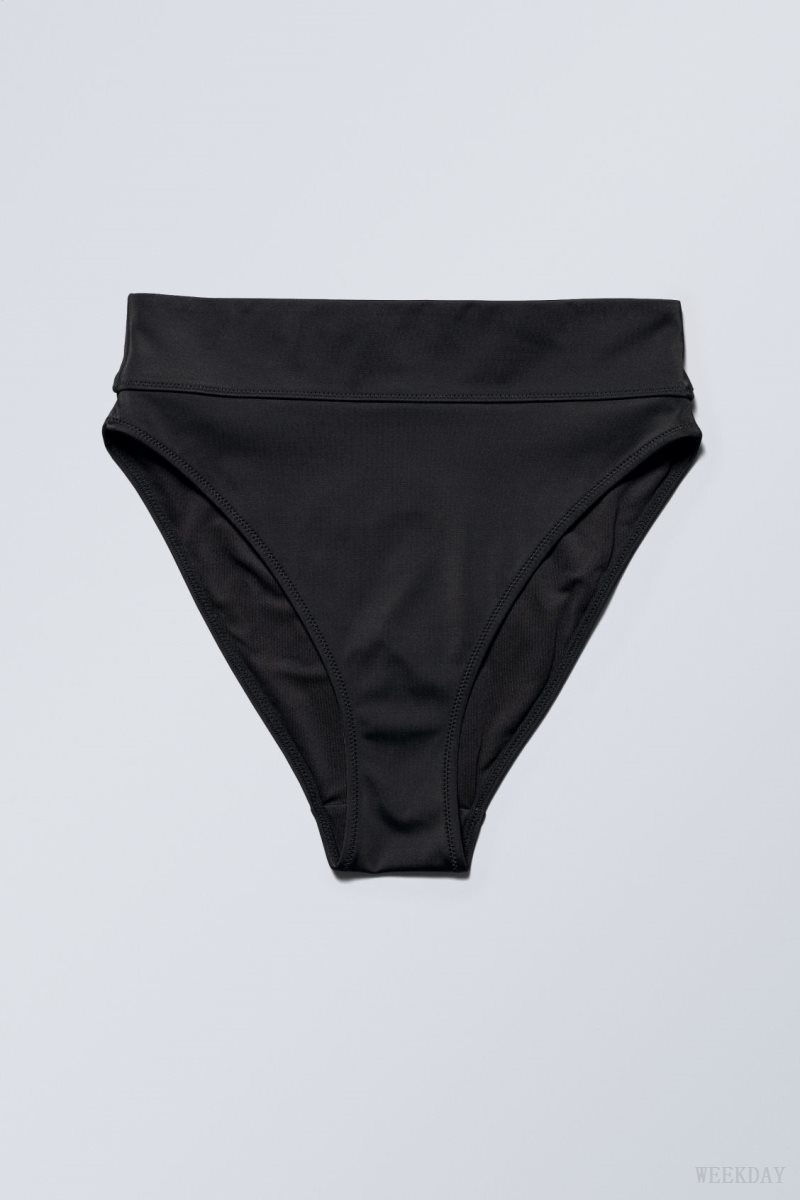 Weekday Heat High Waist Bikini Bottoms Black | OUJX2286