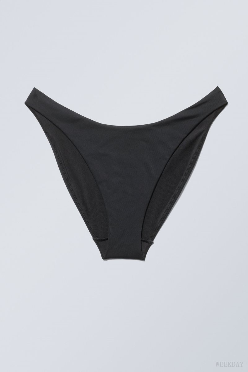 Weekday Highcut Bikini Bottoms Black | OWUT8621