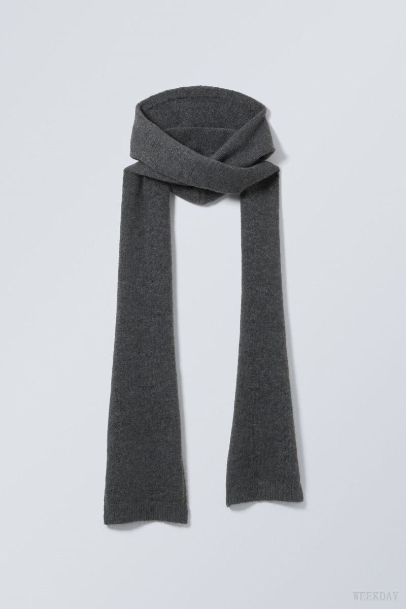 Weekday Hood Scarf Dark Grey | KTJQ1835