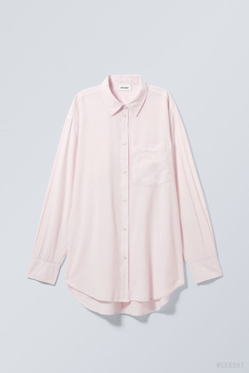 Weekday Jody Oversized Shirt Pink | QKVG0235