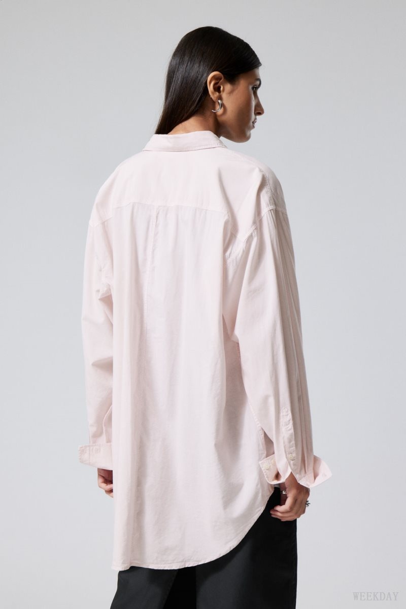 Weekday Jody Oversized Shirt Pink | QKVG0235