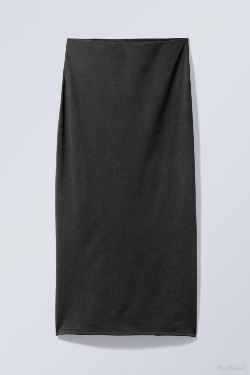 Weekday Johanna Long Pencil Skirt Black | NAHM4392