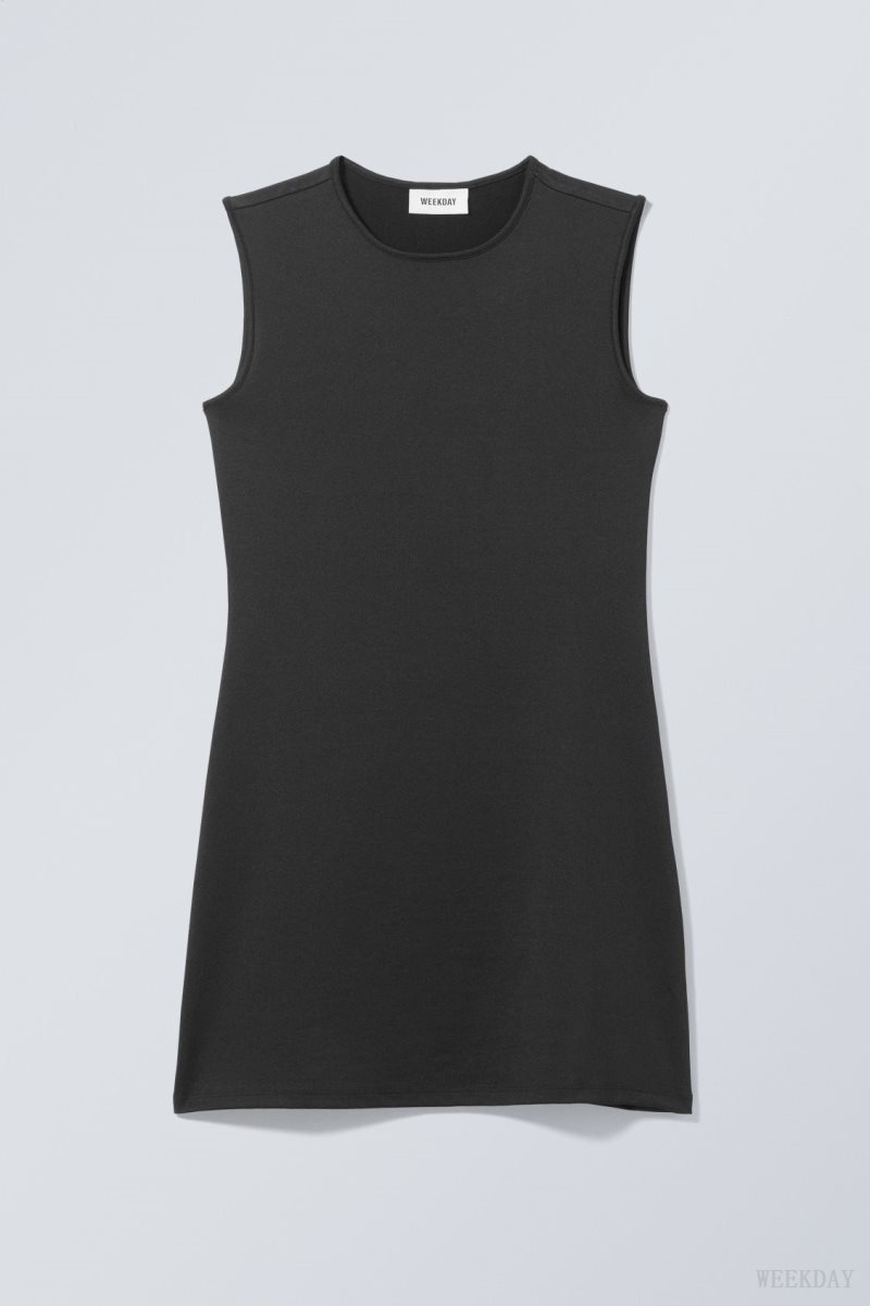 Weekday Johanna Tank Dress Black | HQHD4373