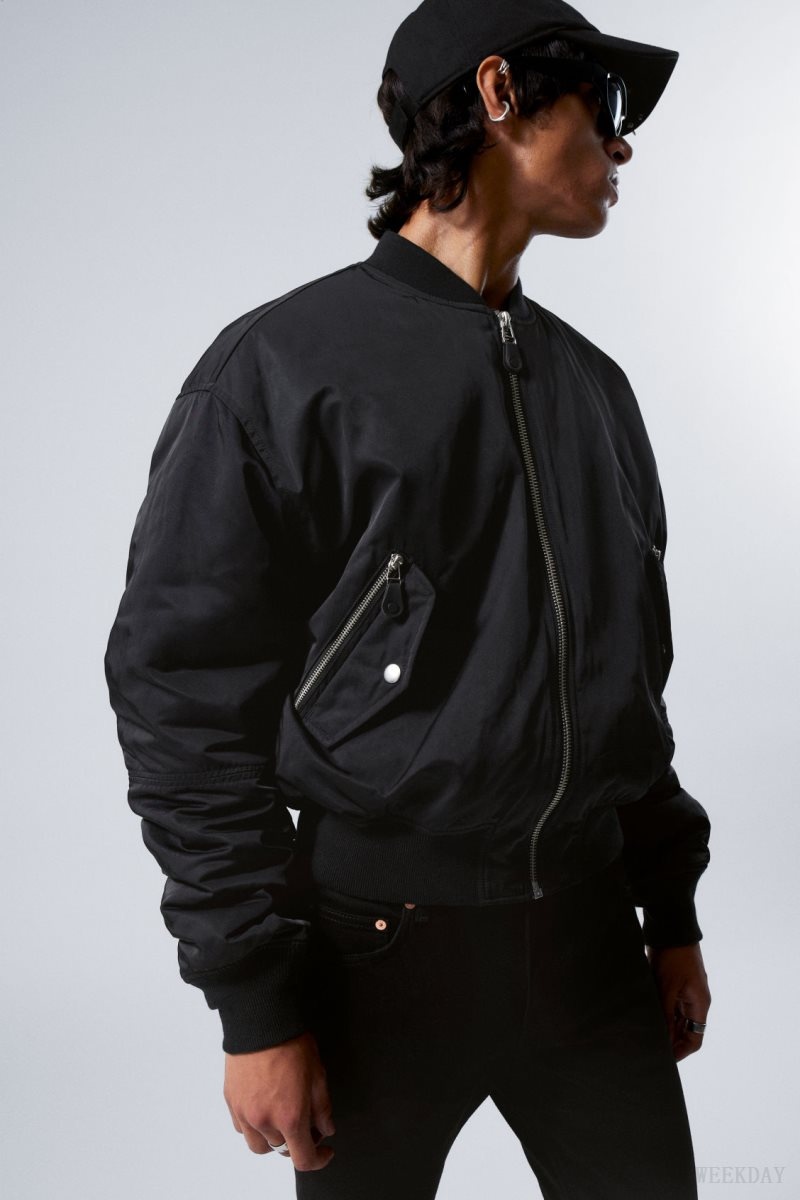 Weekday Jon Bomber Jacket Black | SXKC1667