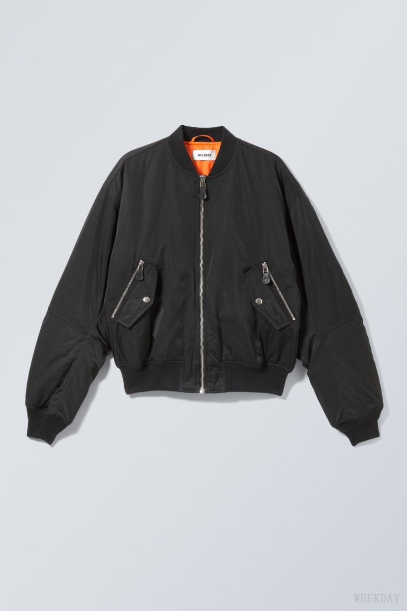 Weekday Jon Bomber Jacket Black | SXKC1667