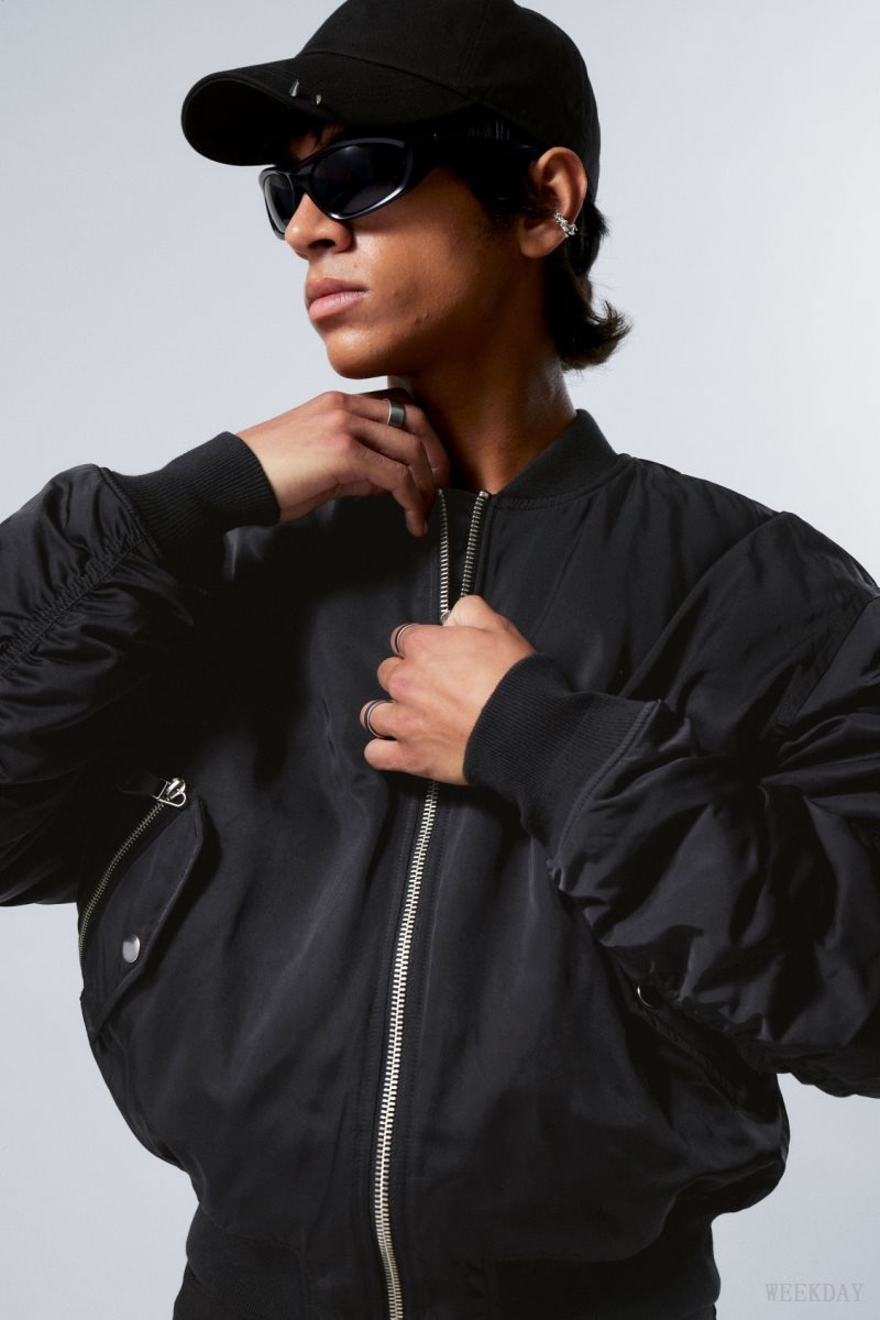 Weekday Jon Bomber Jacket Black | SXKC1667