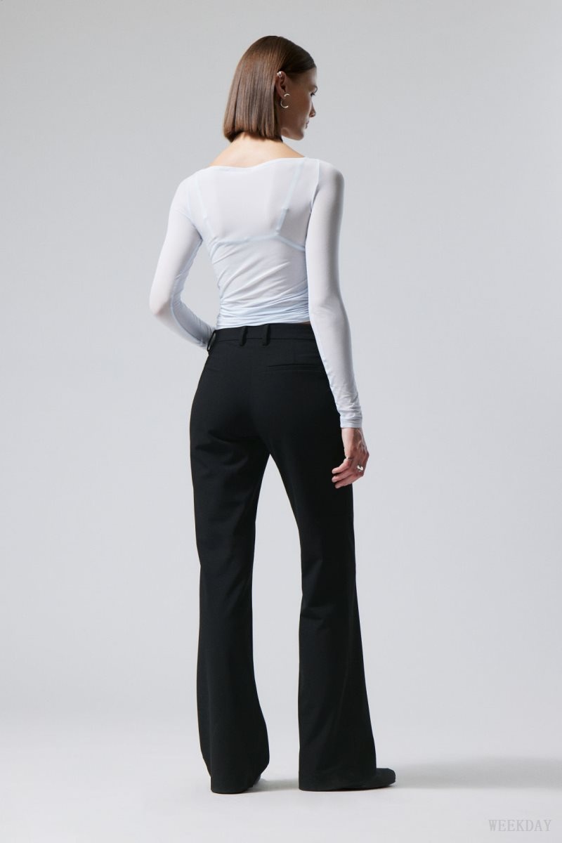 Weekday Kate Flared Suiting Trousers Black | VEQL9937