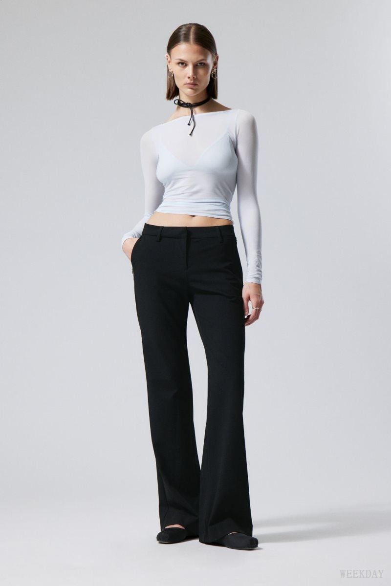 Weekday Kate Flared Suiting Trousers Black | VEQL9937