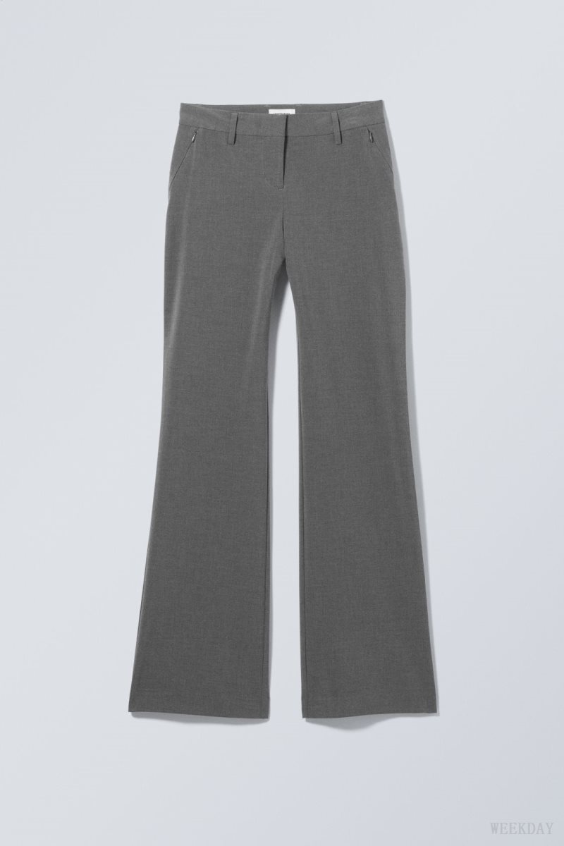 Weekday Kate Flared Suiting Trousers Dark Grey | OAZG8825