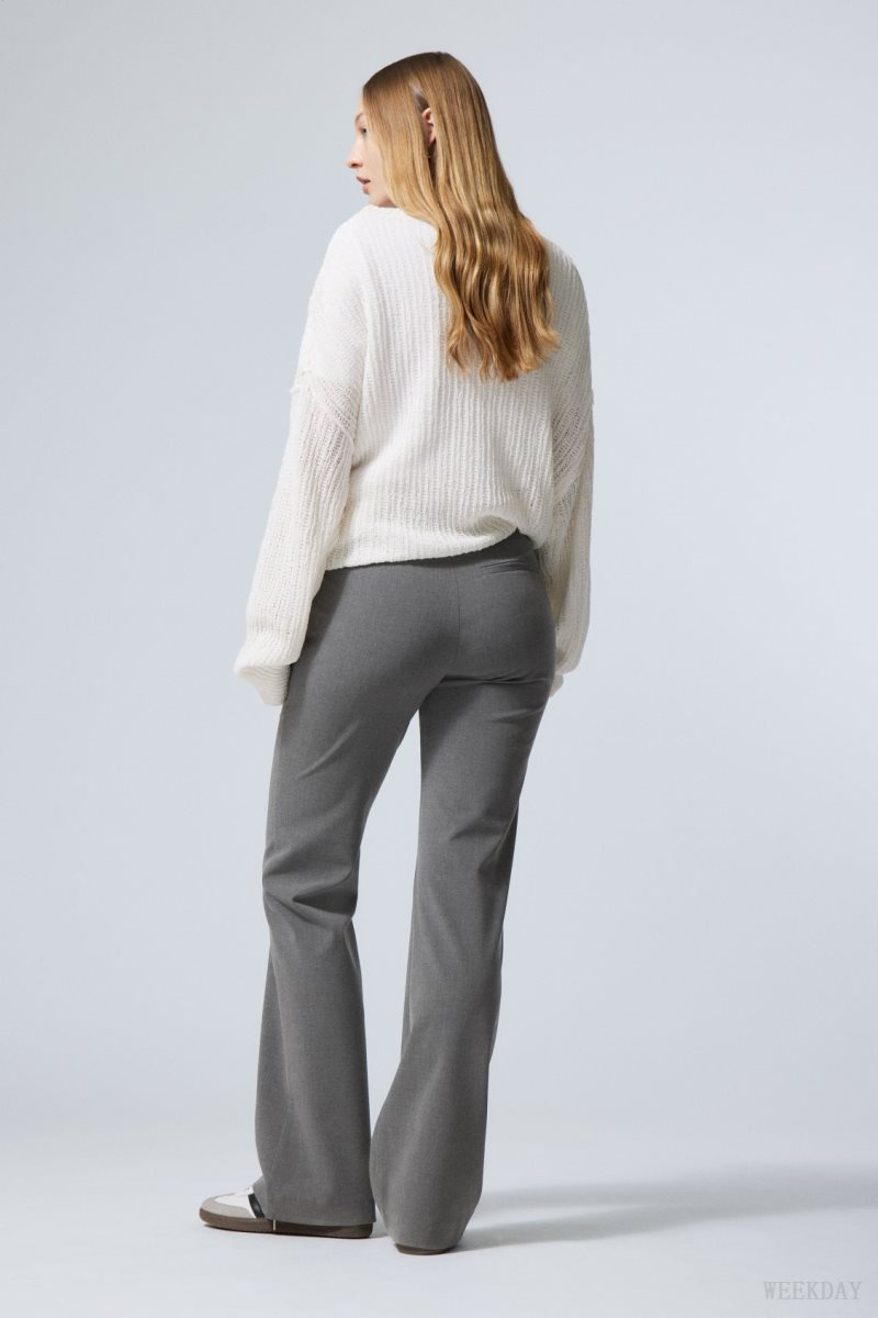 Weekday Kate Flared Suiting Trousers Dark Grey | OAZG8825