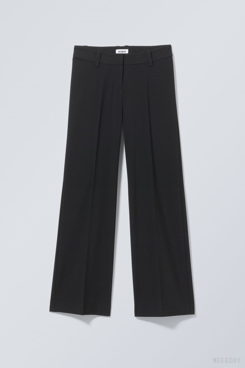 Weekday Keel Low Suiting Trousers Black | BHNU1851