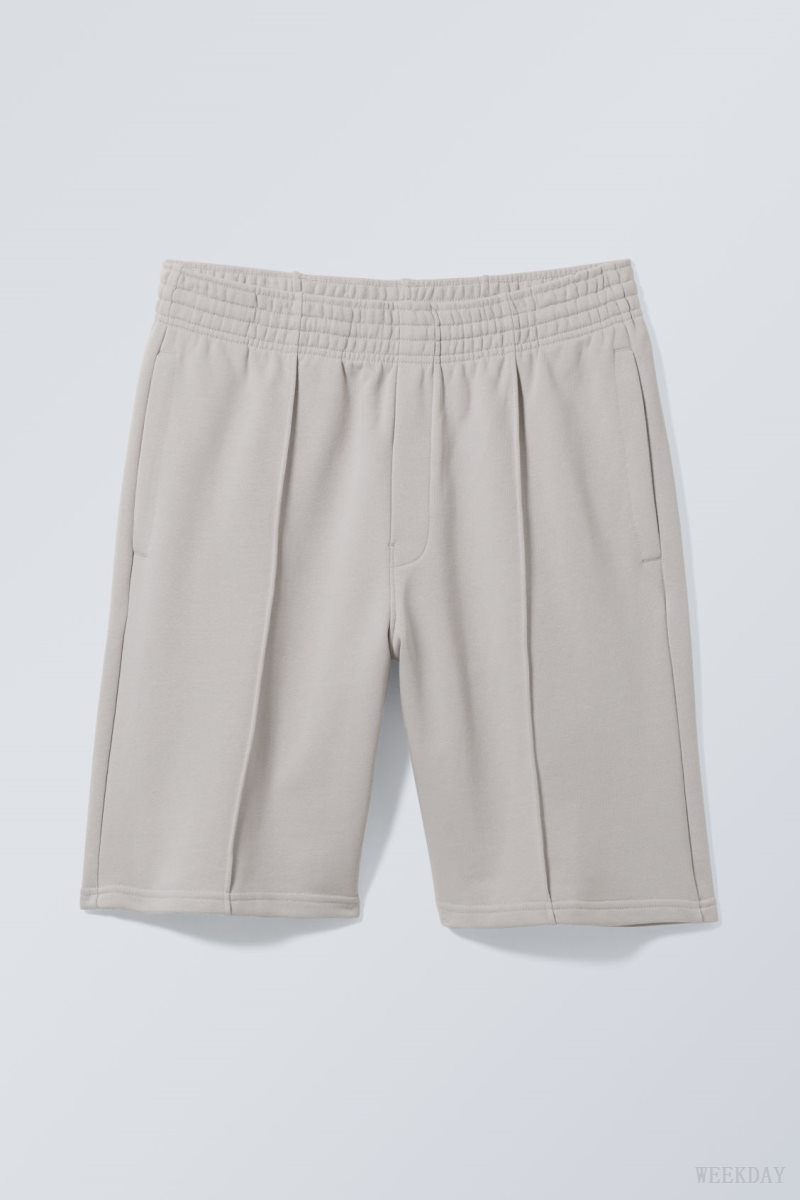 Weekday Ken Terry Lightweight Shorts Light Grey | RVGA0660