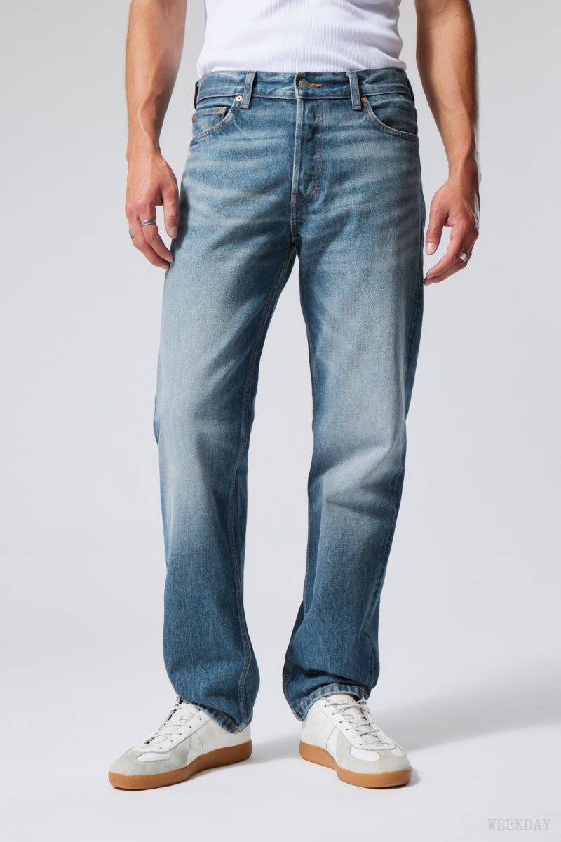 Weekday Klean Regular Straight Jeans Blue | PPQN6407