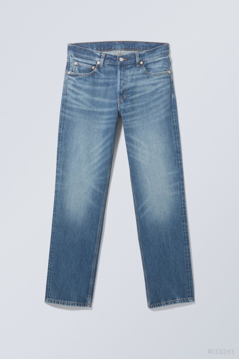 Weekday Klean Regular Straight Jeans Blue | PPQN6407