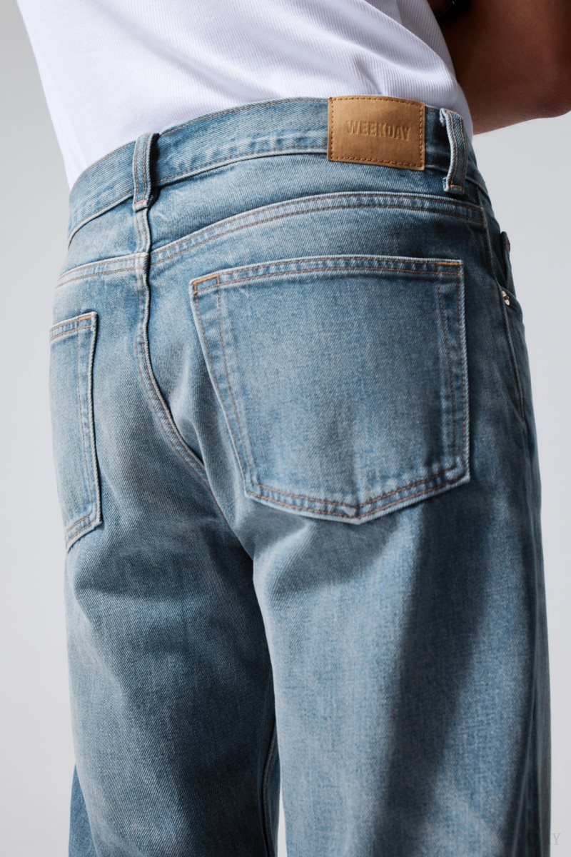 Weekday Klean Regular Straight Jeans Blue | PPQN6407