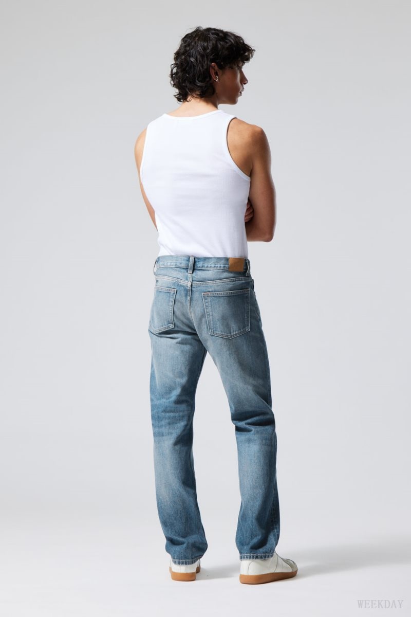 Weekday Klean Regular Straight Jeans Blue | PPQN6407