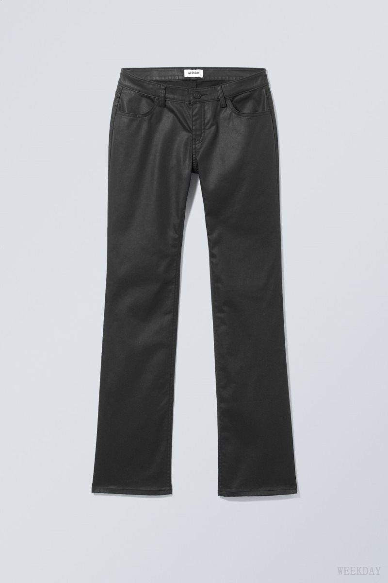 Weekday Lana Coated Trousers Black | LTPV6646