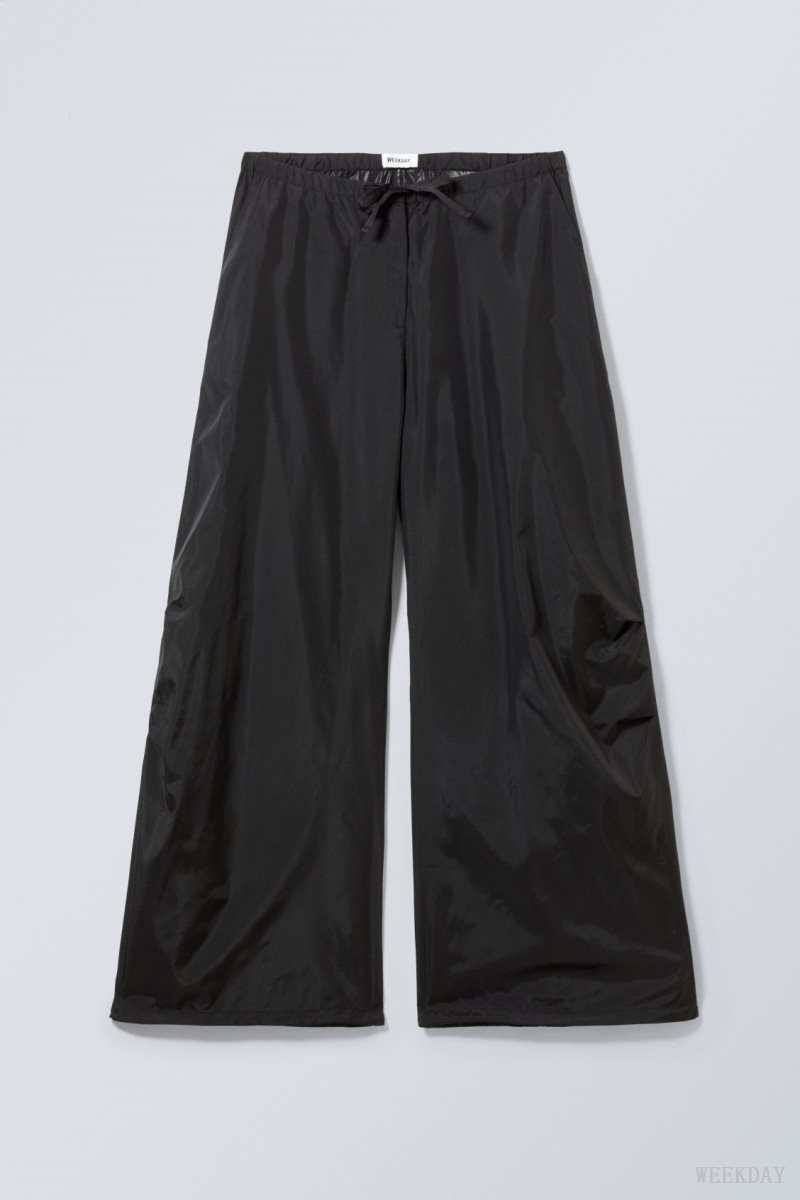 Weekday Leish Parachute Trousers Black | QDNV0071