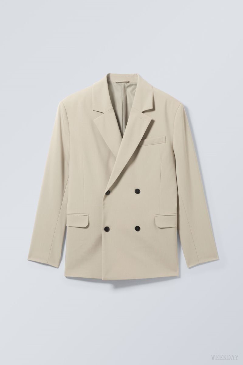 Weekday Leo Blazer Beige | JLKX8801