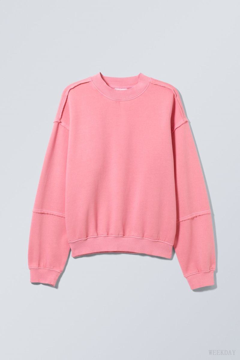 Weekday Liam Sweatshirt Pink | FNPO7286