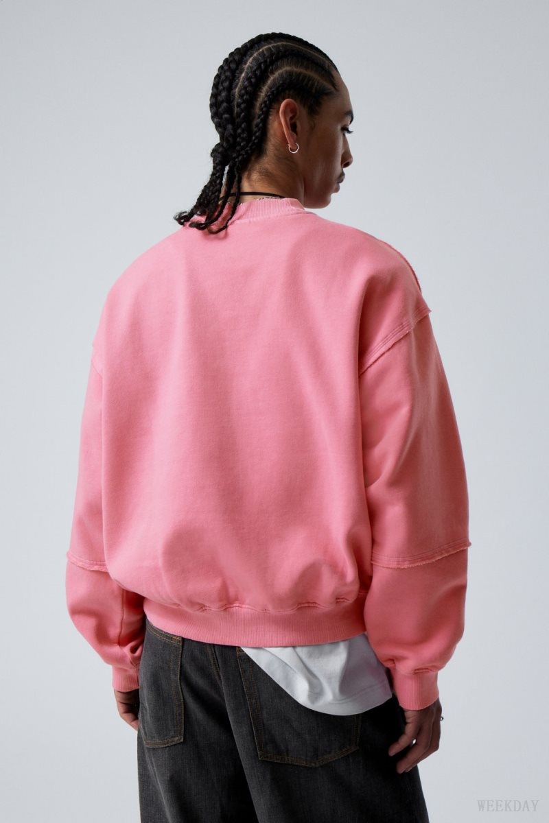 Weekday Liam Sweatshirt Pink | FNPO7286