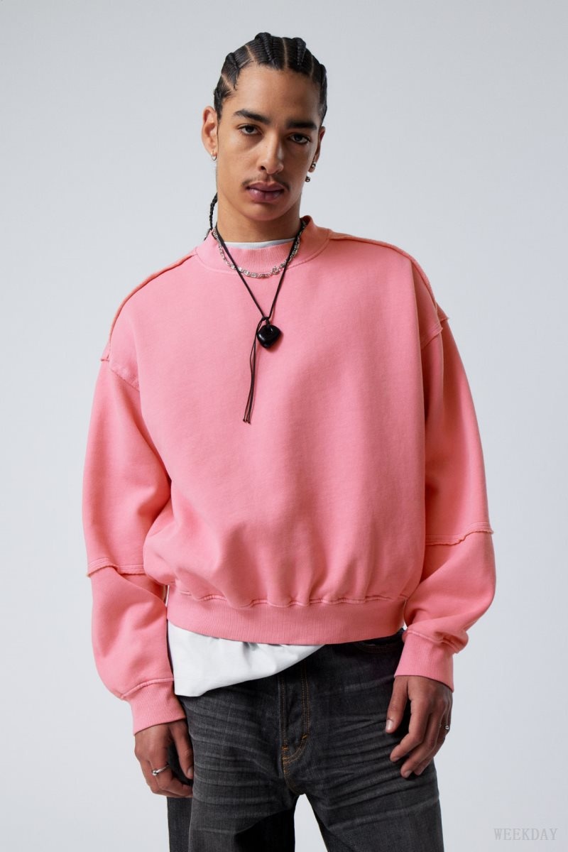 Weekday Liam Sweatshirt Pink | FNPO7286