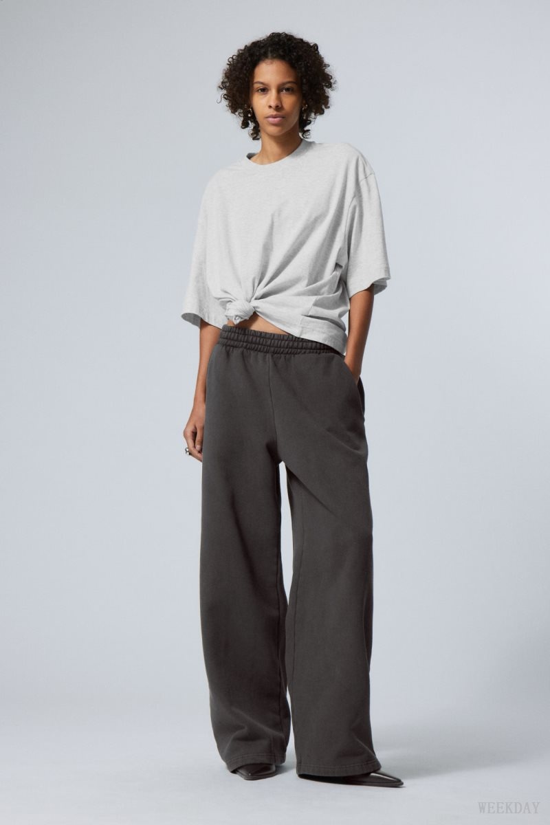 Weekday Loose Long Heavyweight Sweatpants Grey | BNKQ2324