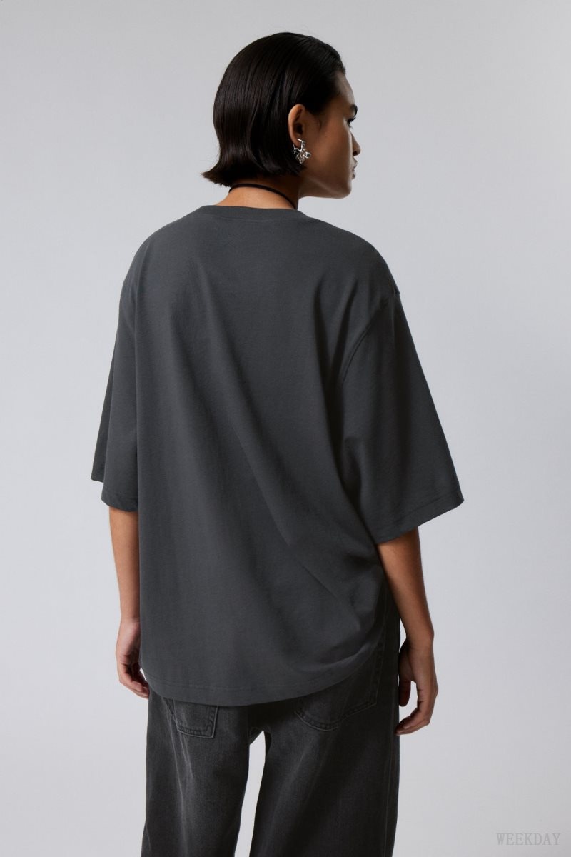 Weekday Loose Oversized Fit T-shirt Black | RGCA0707